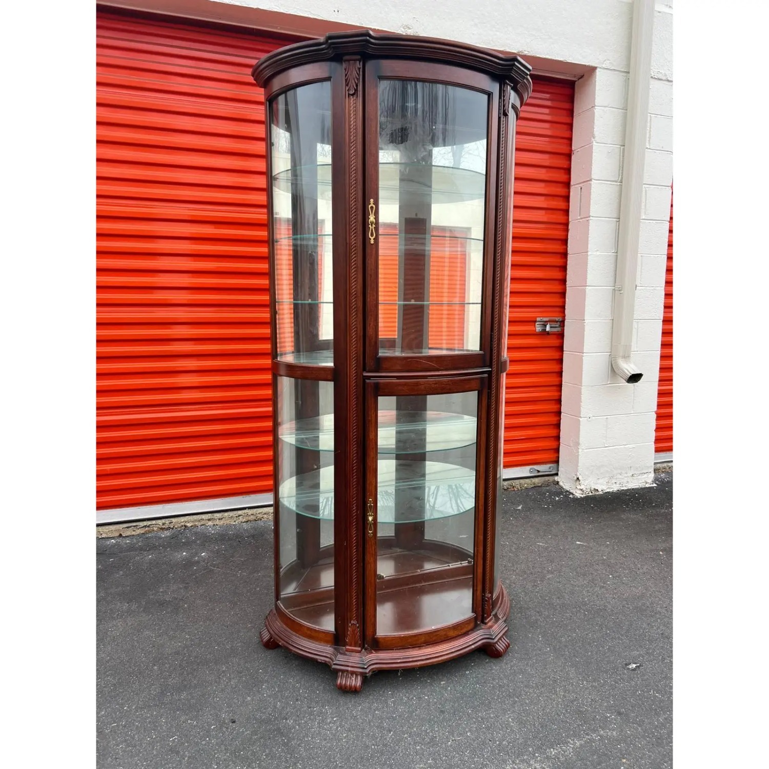 Pulaski Bowed Glass Illuminated Curio Cabinet - image-2