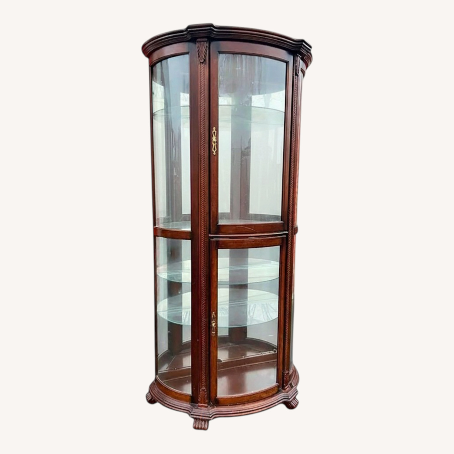 Pulaski Bowed Glass Illuminated Curio Cabinet - image-0