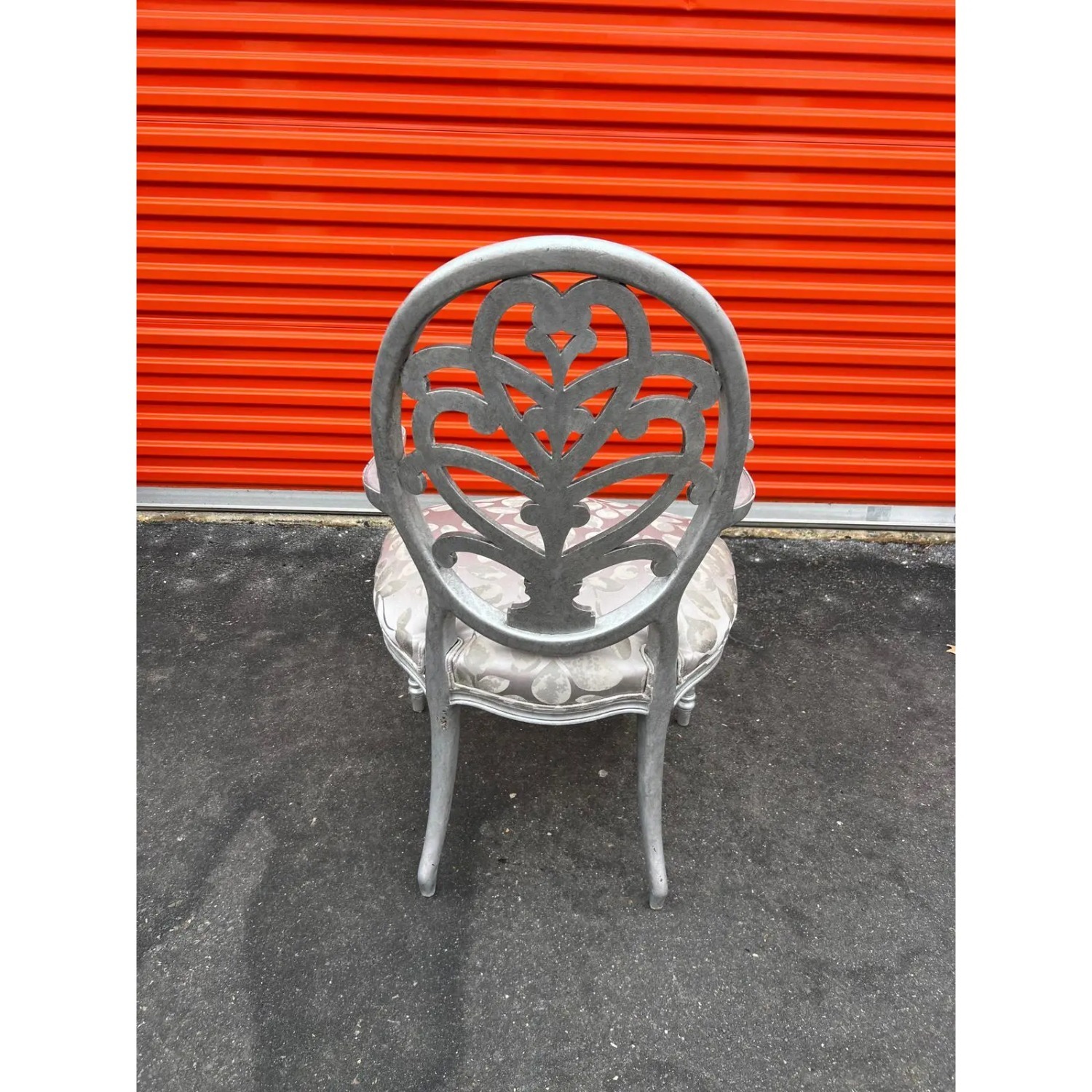 Carved Oval Hollywood Regency Accent Armchair - image-3