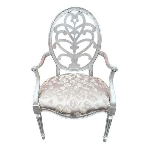 Used Carved Oval Hollywood Regency Accent Armchair for sale on AptDeco