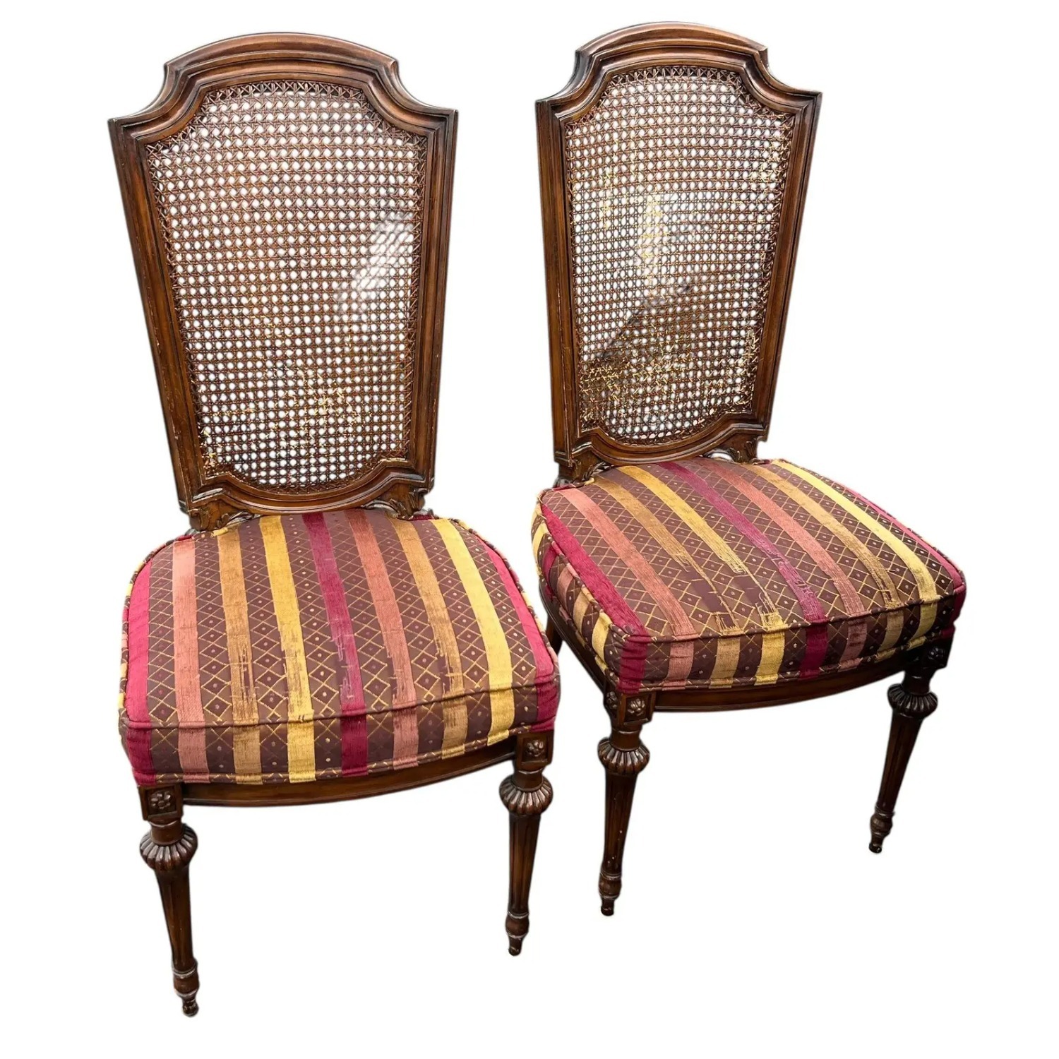 Classic Dining Table and Four Cane-Back Chairs - image-7