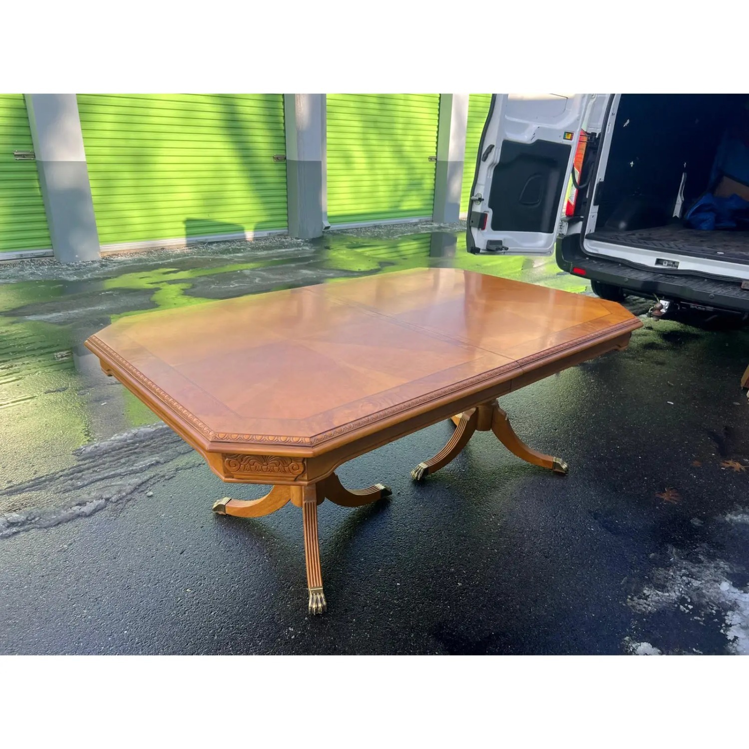 Vintage Wood Dining Table and Six Dining Chairs - image-4