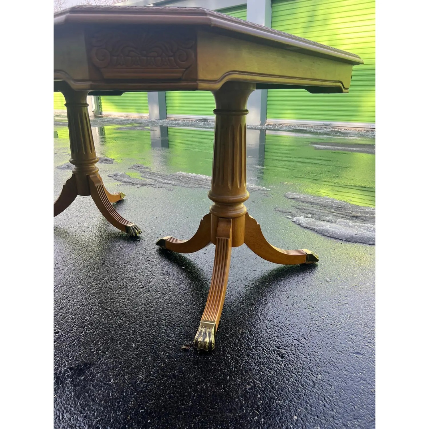 Vintage Wood Dining Table and Six Dining Chairs - image-3