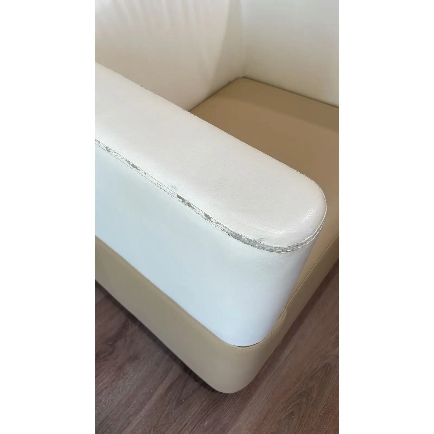 Mid-Century Pair of Cream and White Club Chairs - image-2