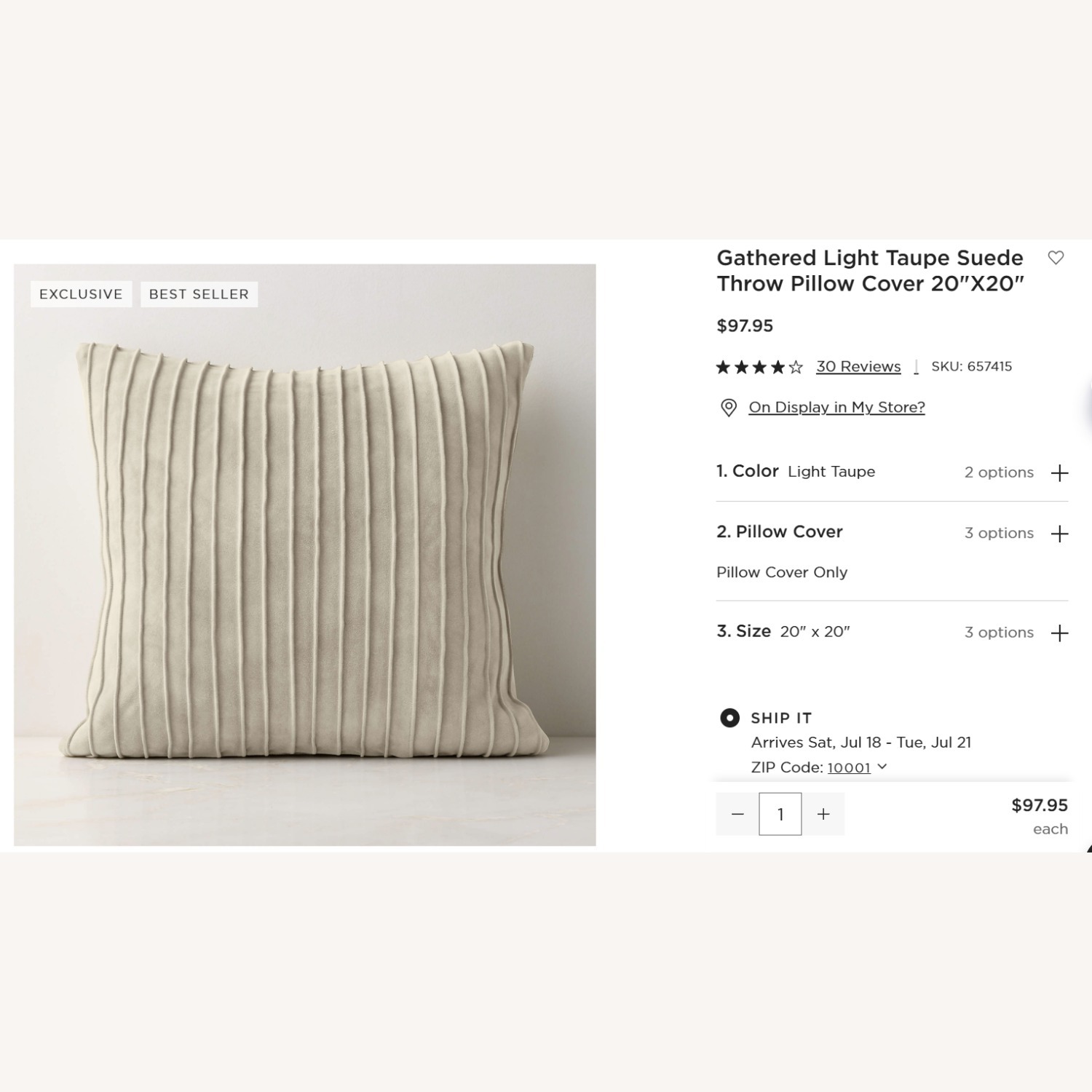 CB2 Talita Mink Pillows x 8 - image-2