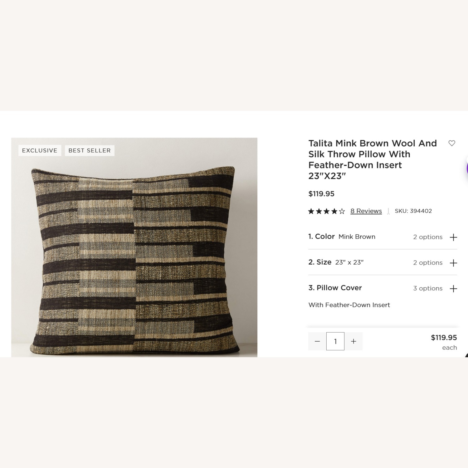 CB2 Talita Mink Pillows x 8 - image-1