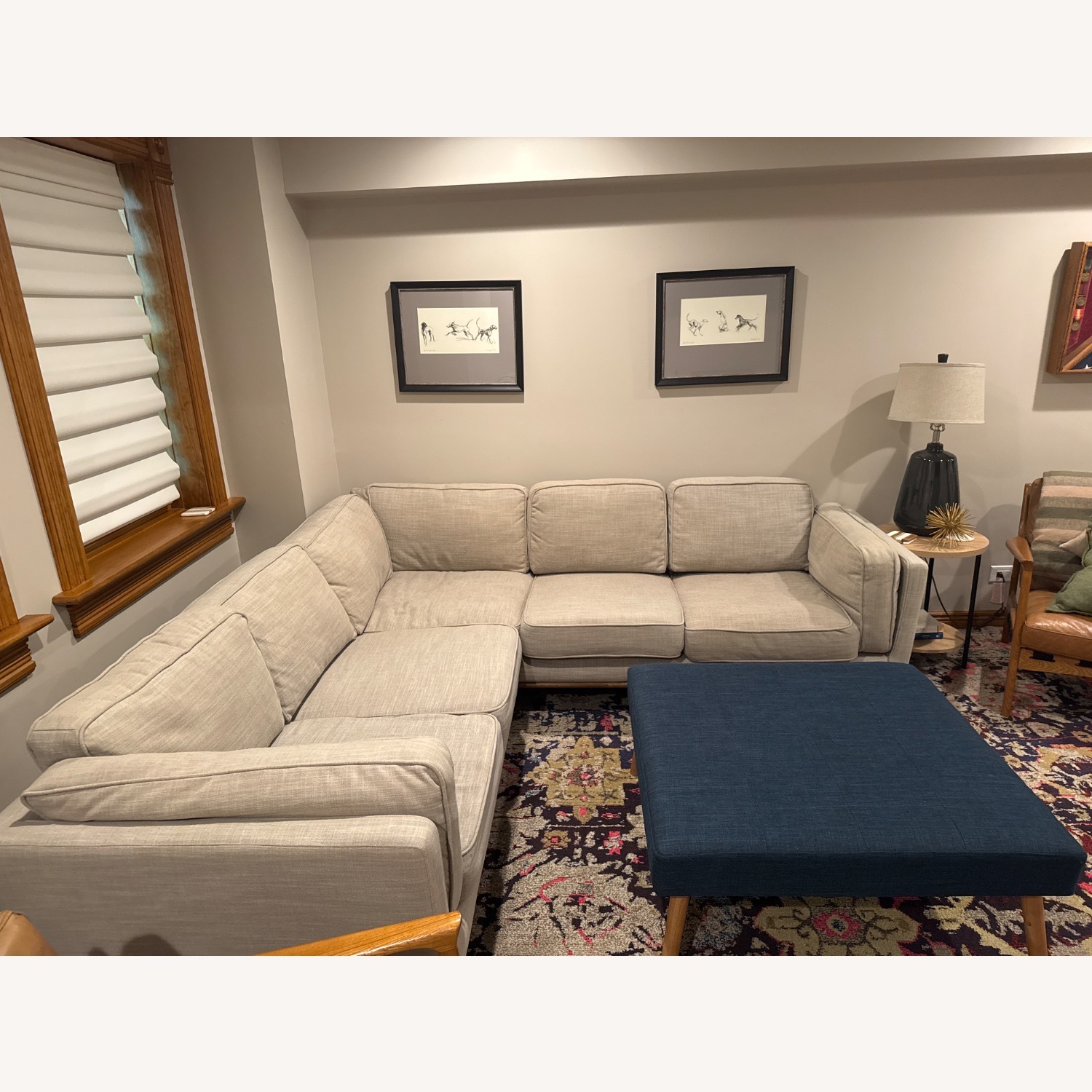Article Timber 93" Corner Sectional - Rain Cloud Gray - image-2