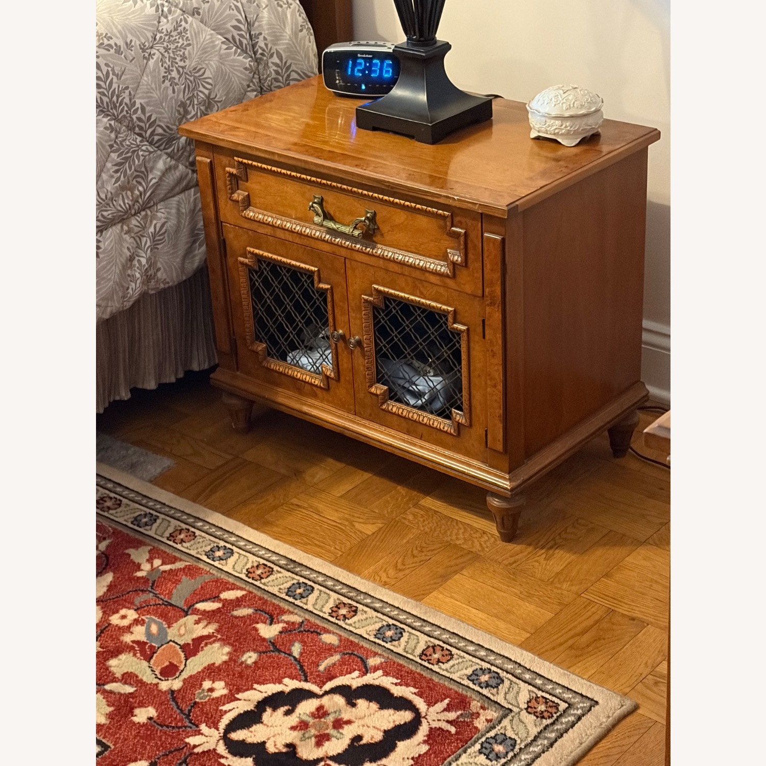 2 Medium Walnut Solid Wood Night Tables - image-3