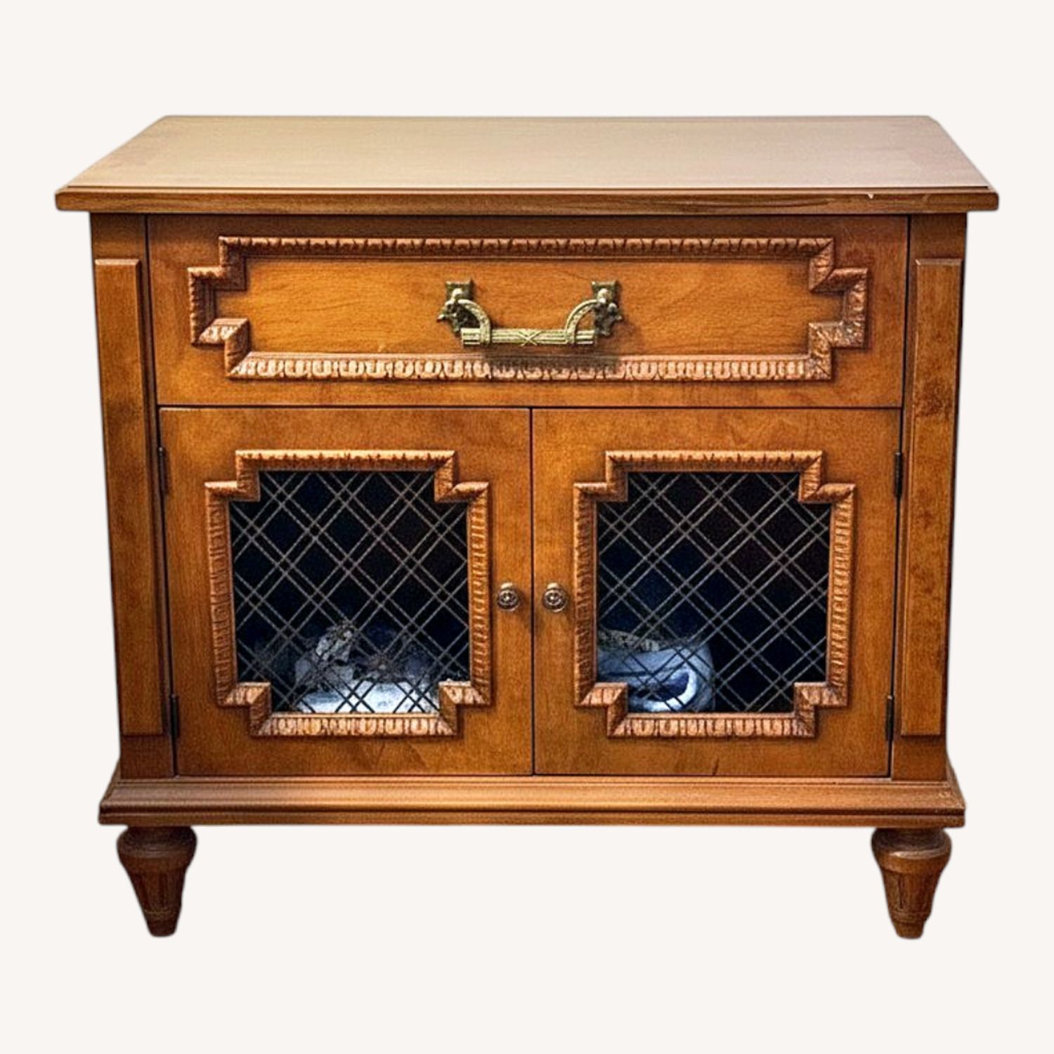 2 Medium Walnut Solid Wood Night Tables - image-0