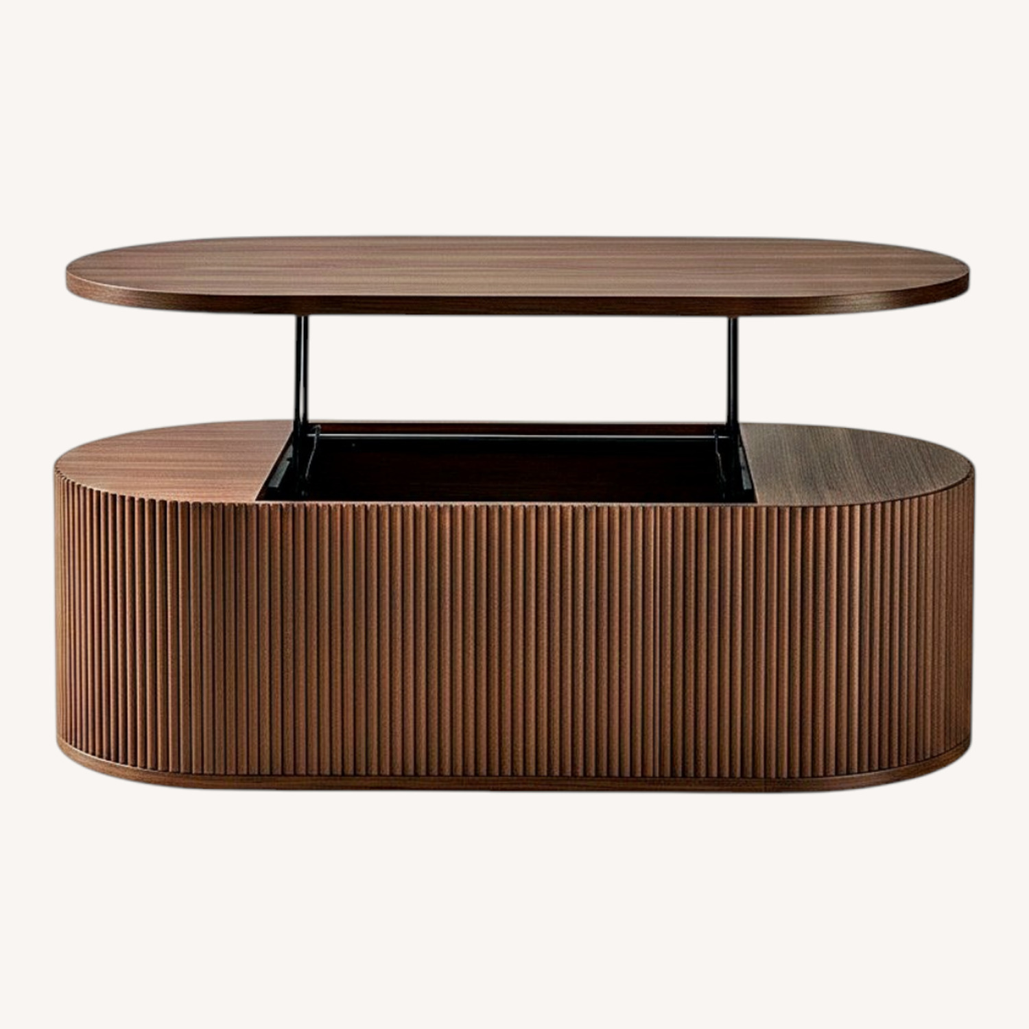 Dark Brown Wood Coffee Table with Storage - image-0