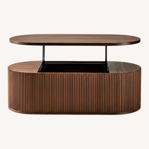 Used Dark Brown Wood Coffee Table with Storage for sale on AptDeco