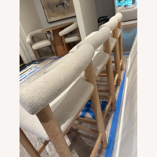 Used CB2 Revival Boucle Oak Counter Stool for sale on AptDeco