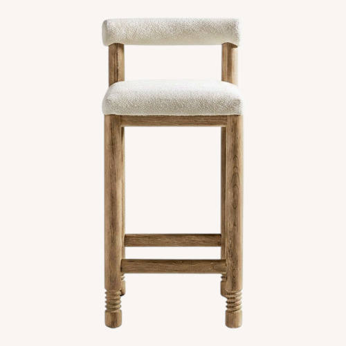 Used CB2 Revival Boucle Oak Counter Stool for sale on AptDeco