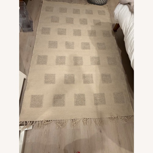 Used Crate & Barrel Tan Hi-lo Kids Area Rug 5'x8' for sale on AptDeco