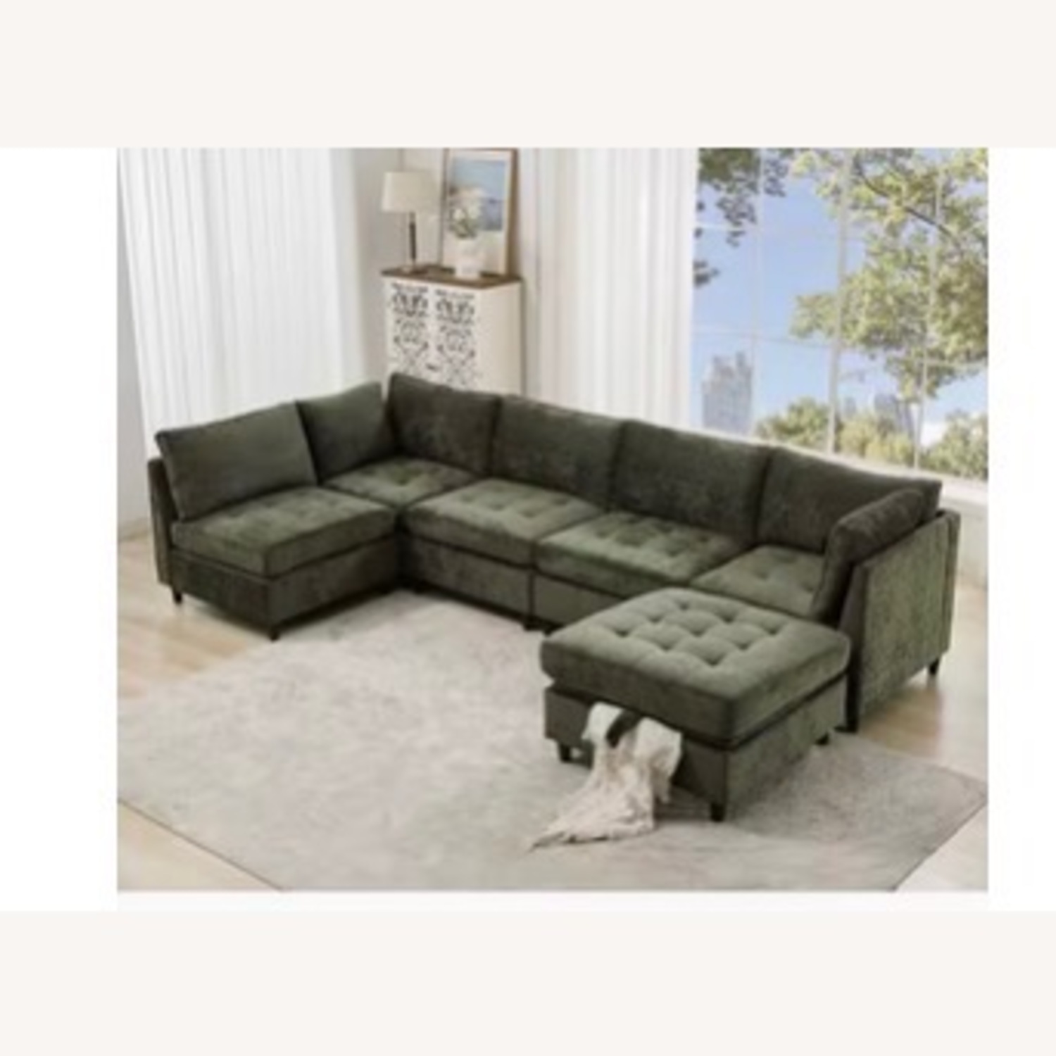Modular Sectional Couch With Storage Ottoman - image-3
