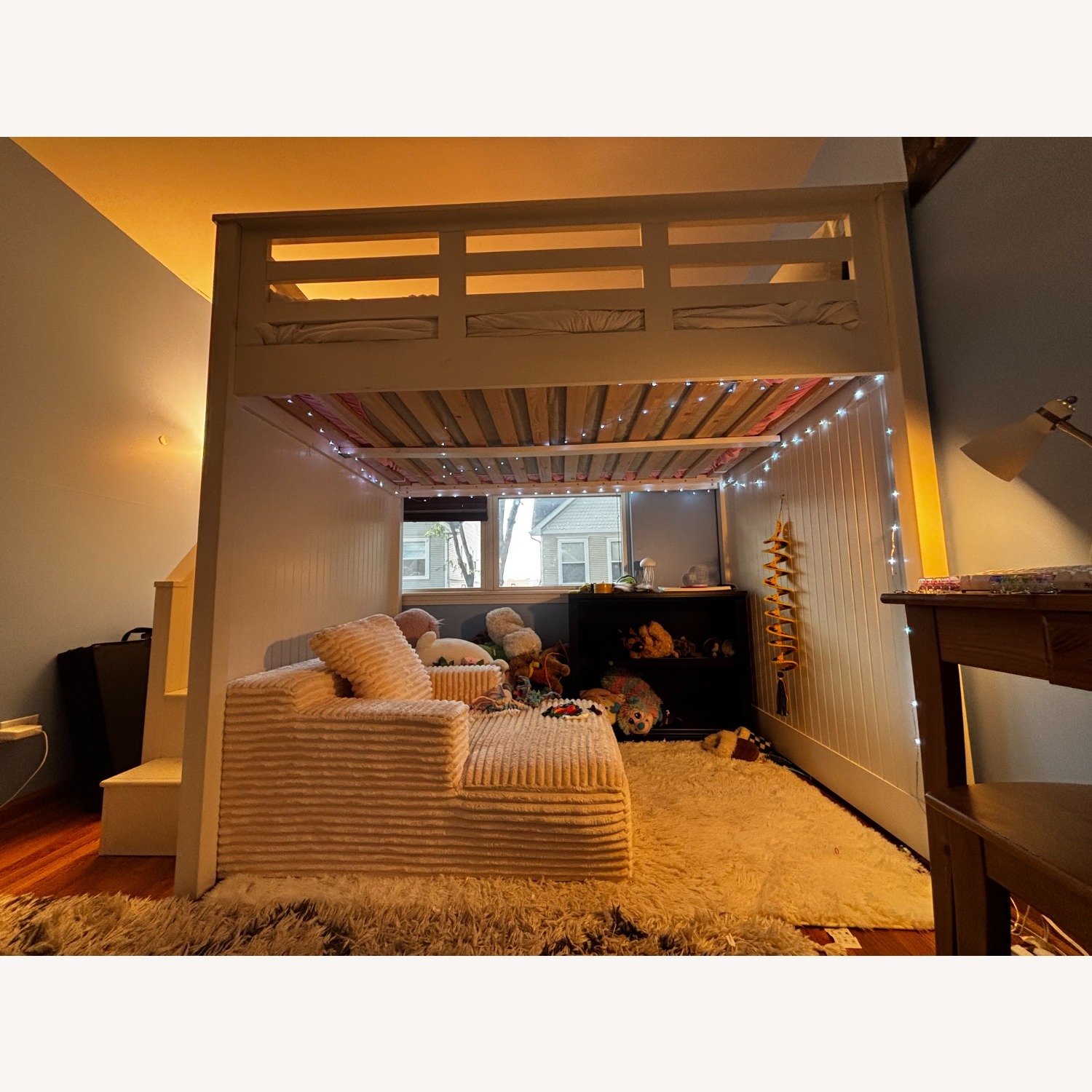 Catalina Stair Loft Bed, Full, Simply White - image-4