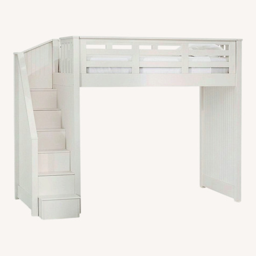 Used Catalina Stair Loft Bed, Full, Simply White for sale on AptDeco