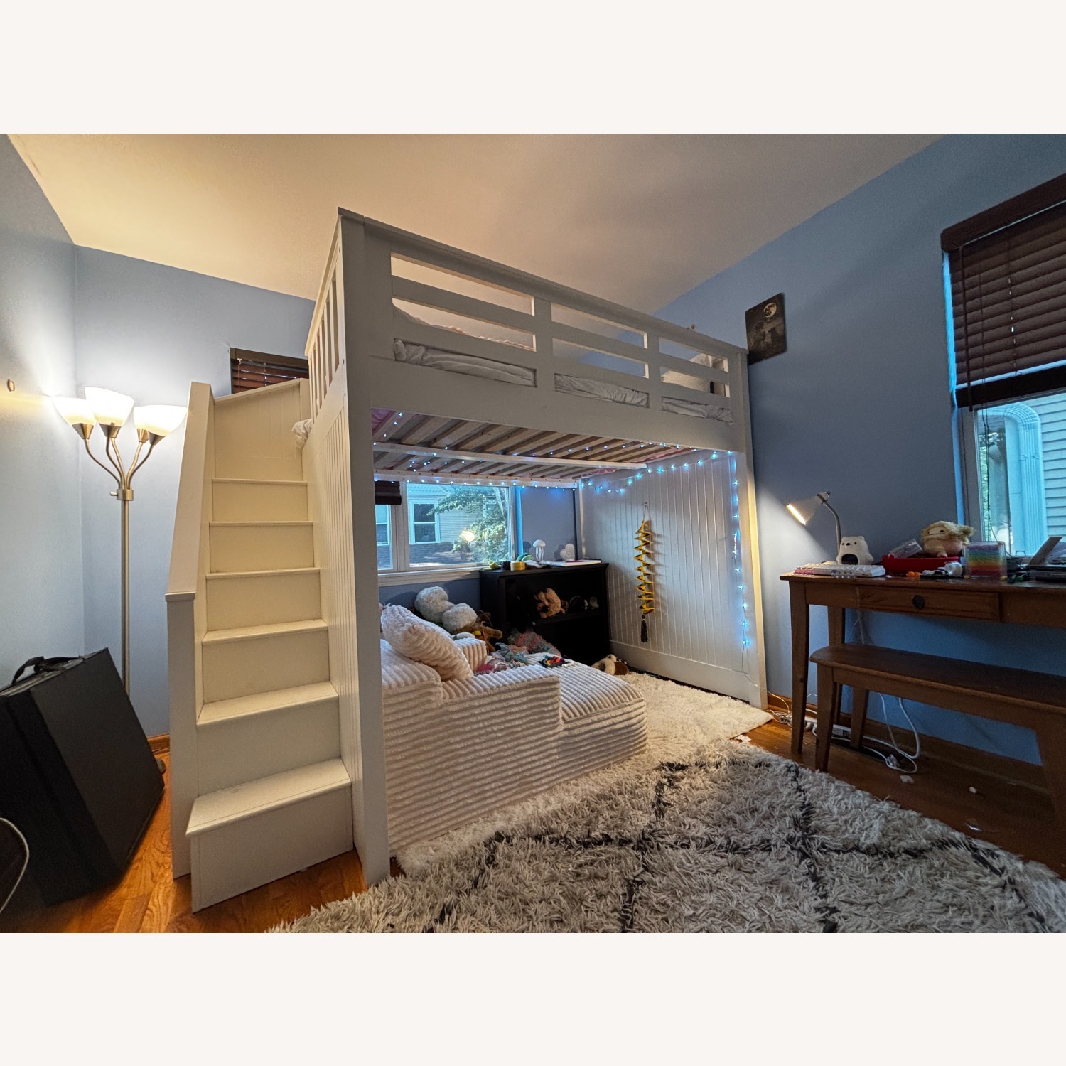 Catalina Stair Loft Bed, Full, Simply White - image-1