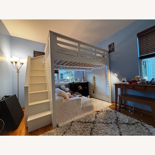 Used Catalina Stair Loft Bed, Full, Simply White for sale on AptDeco