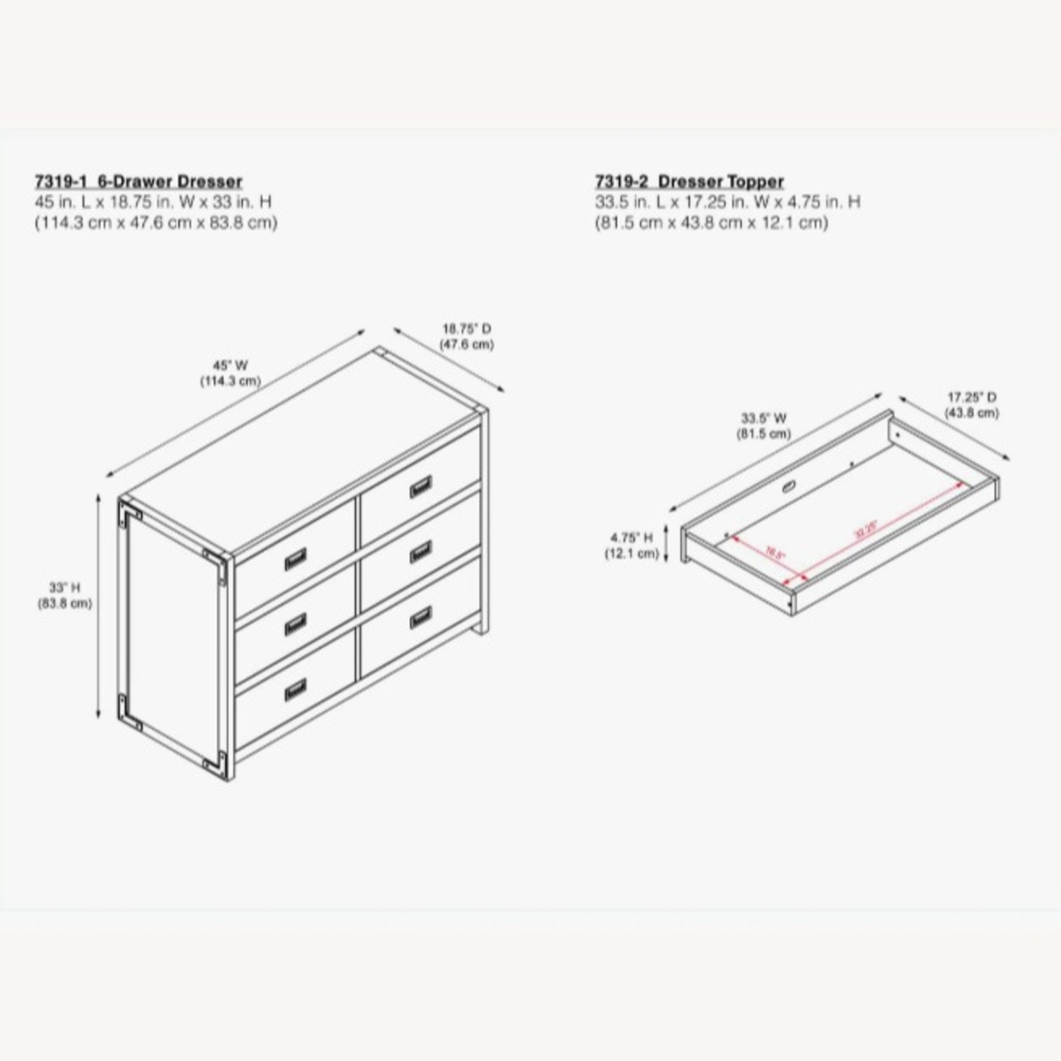 Wayfair Hubble 6-Drawer Campaign-Inspired Manufactured Wood Dresser - image-2