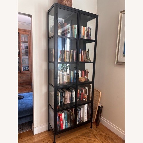 Used Modern Black Steel & Glass Display Cabinet  for sale on AptDeco