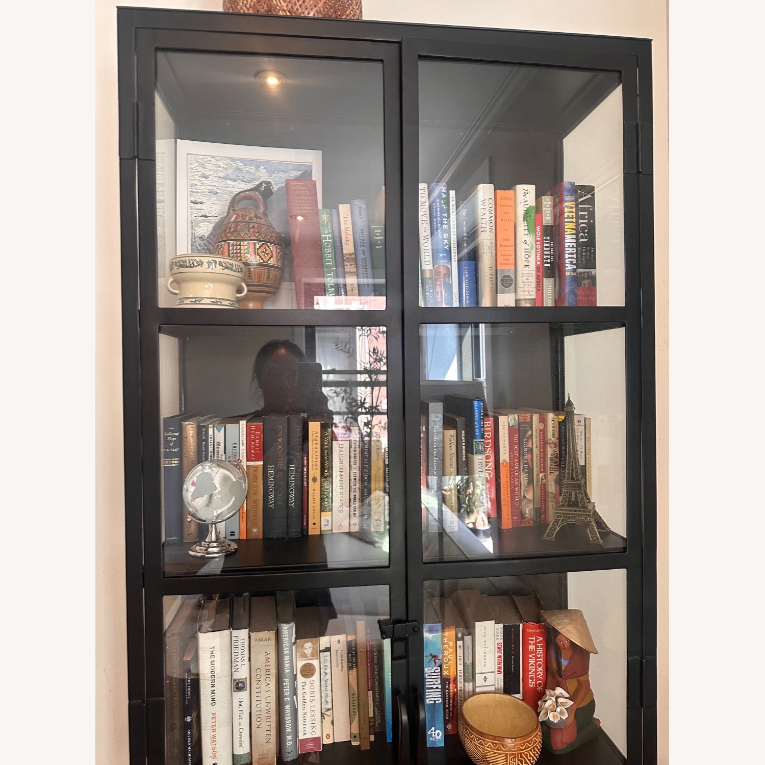 Modern Black Steel & Glass Display Cabinet - image-5
