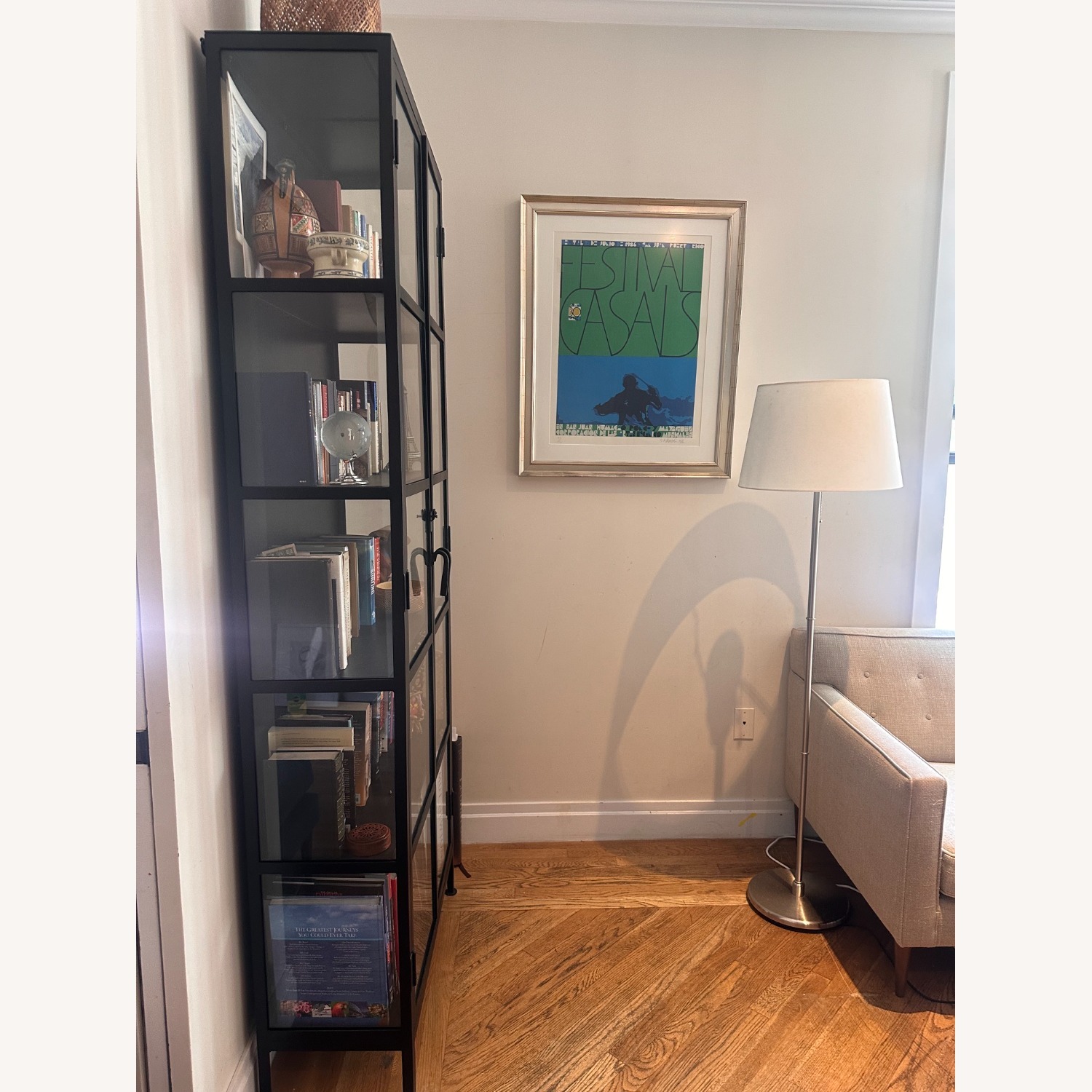 Modern Black Steel & Glass Display Cabinet - image-2