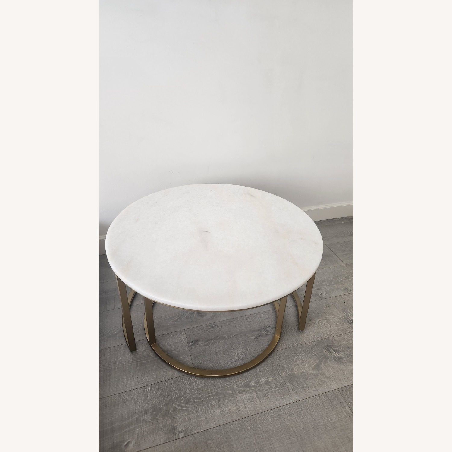 Real Marble Golden Round Coffee Tables - image-16