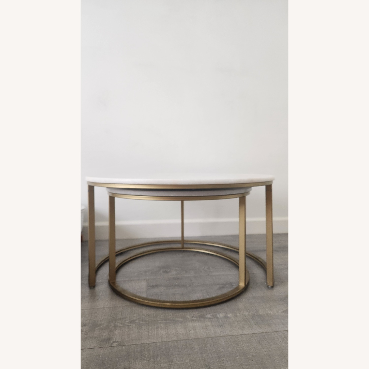 Real Marble Golden Round Coffee Tables - image-15