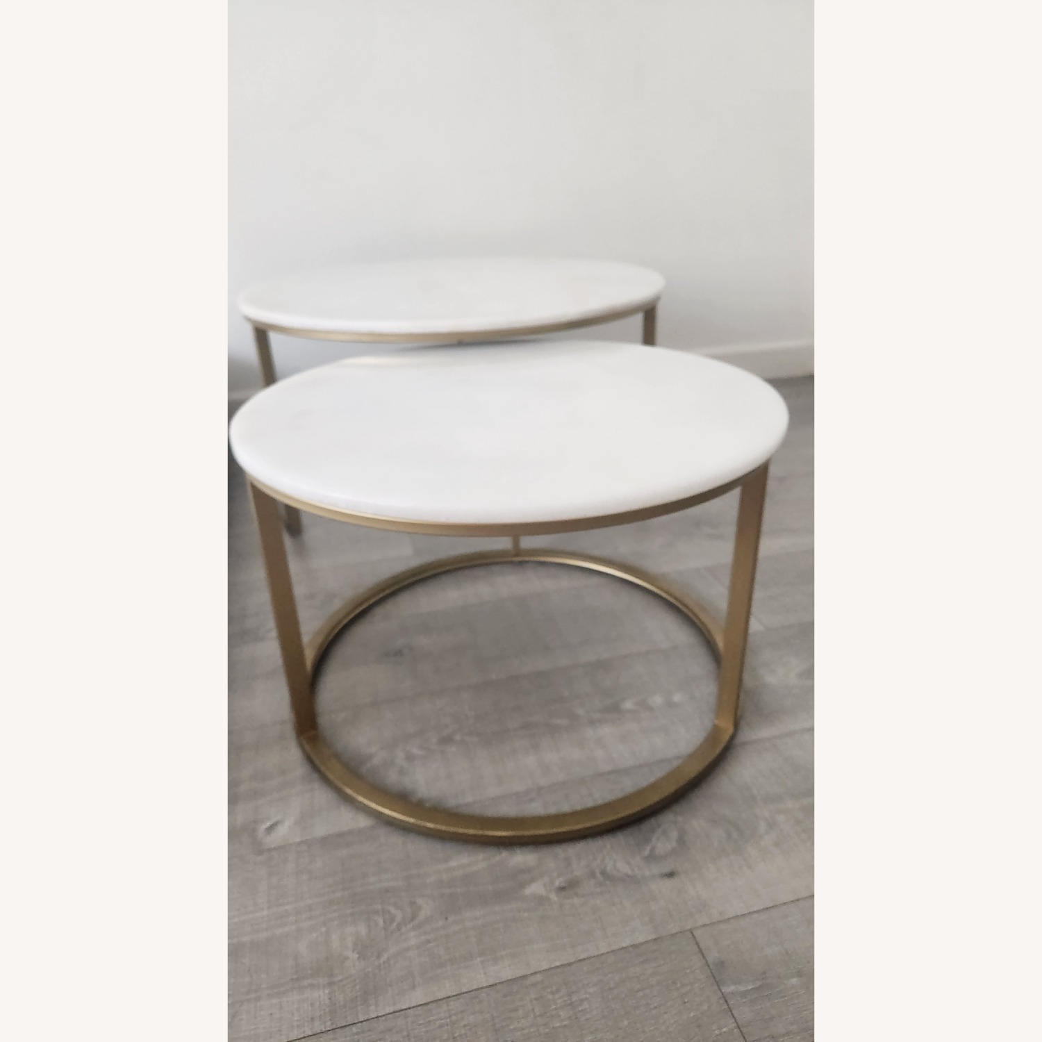 Real Marble Golden Round Coffee Tables - image-10