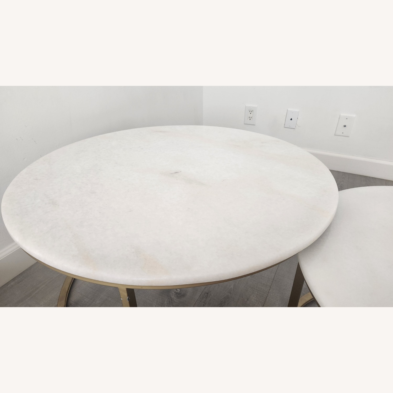 Real Marble Golden Round Coffee Tables - image-6
