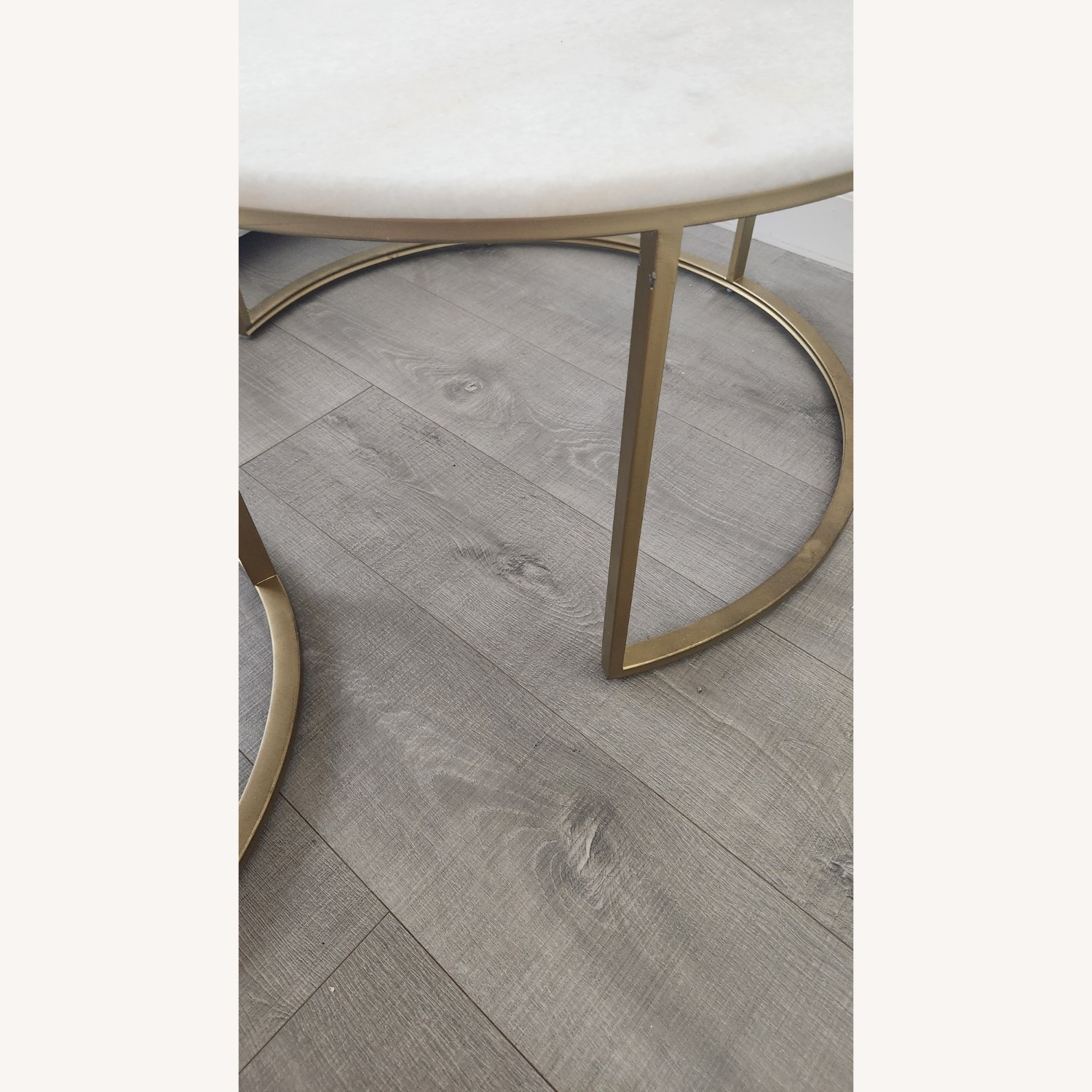 Real Marble Golden Round Coffee Tables - image-13