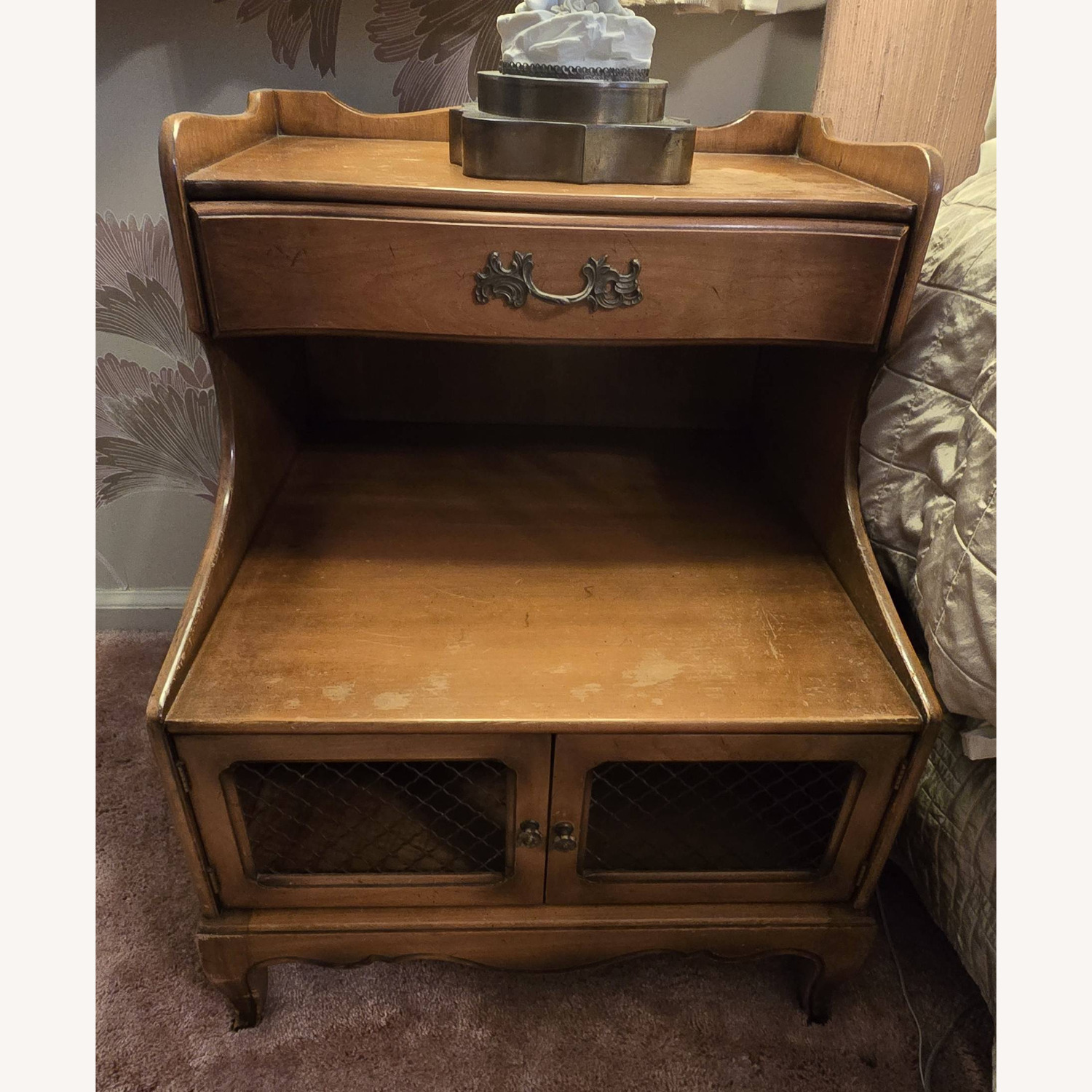 Vintage/Antique Finds Dark Brown Wood Nightstand - image-2