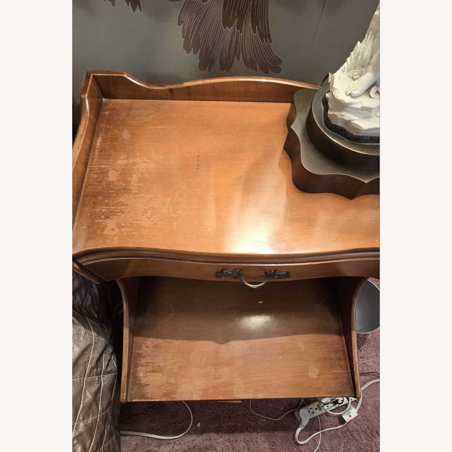 Vintage/Antique Finds Dark Brown Wood Nightstand - image-3