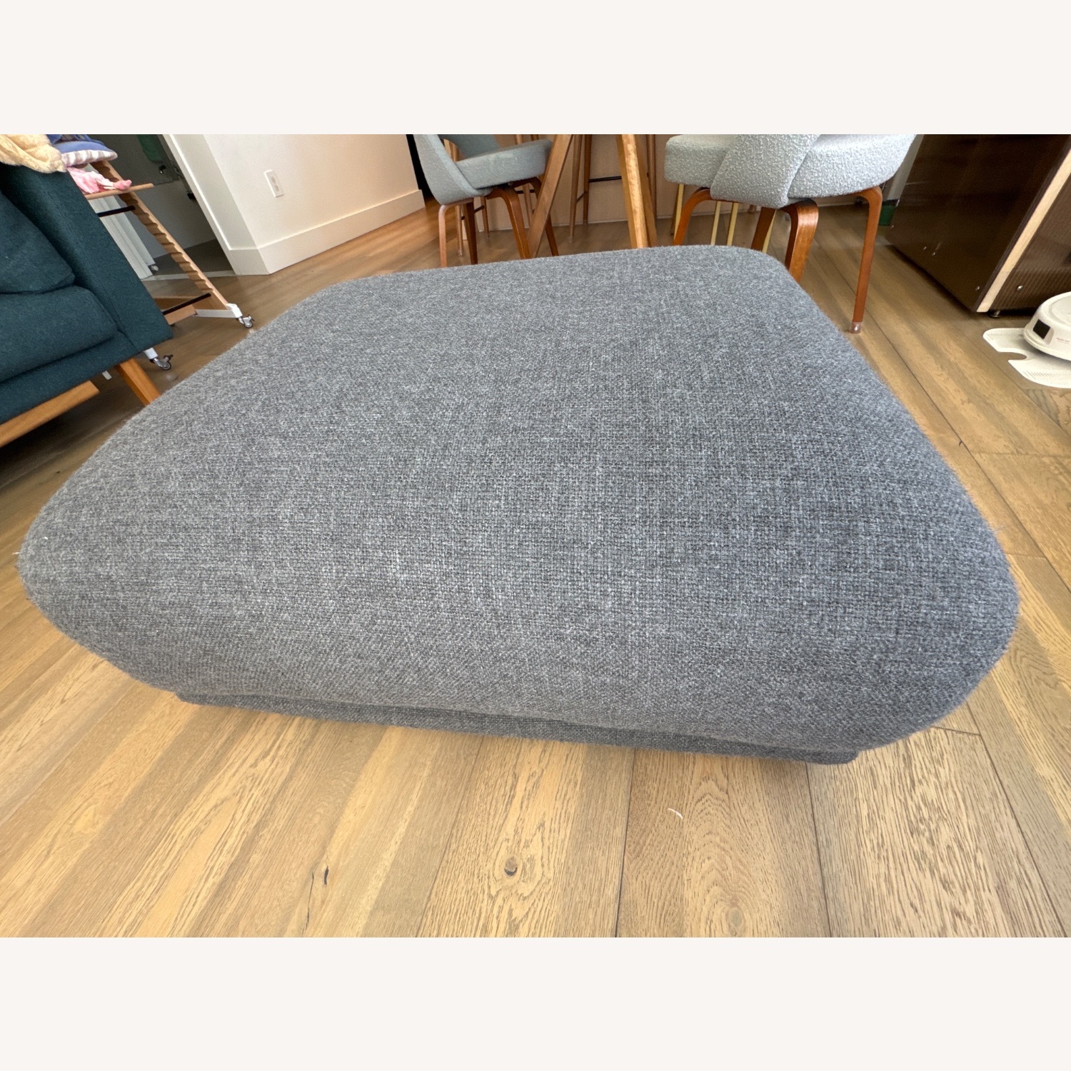 Design Within Reach Kelston Dark Gray Fabric Ottoman - image-2
