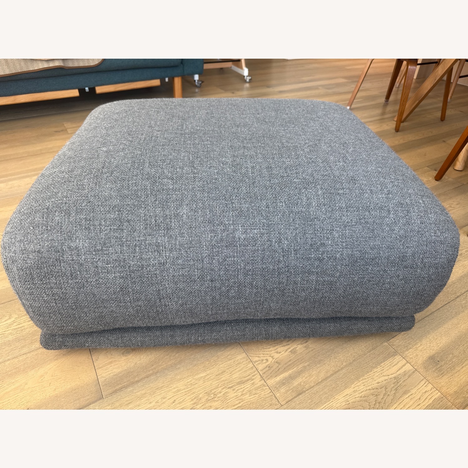 Design Within Reach Kelston Dark Gray Fabric Ottoman - image-1