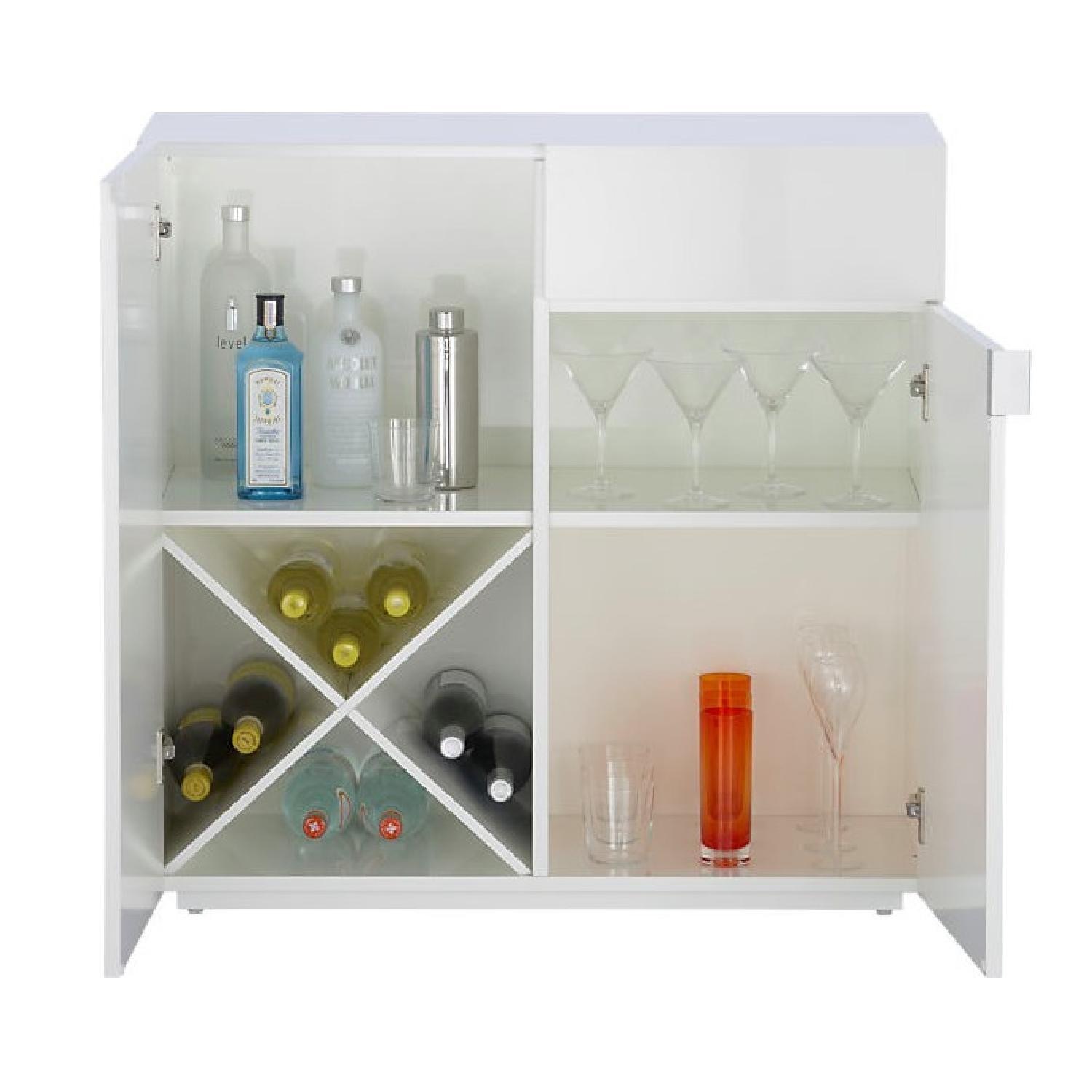 CB2 Swing Gloss White Mini Bar Cabinet - image-2
