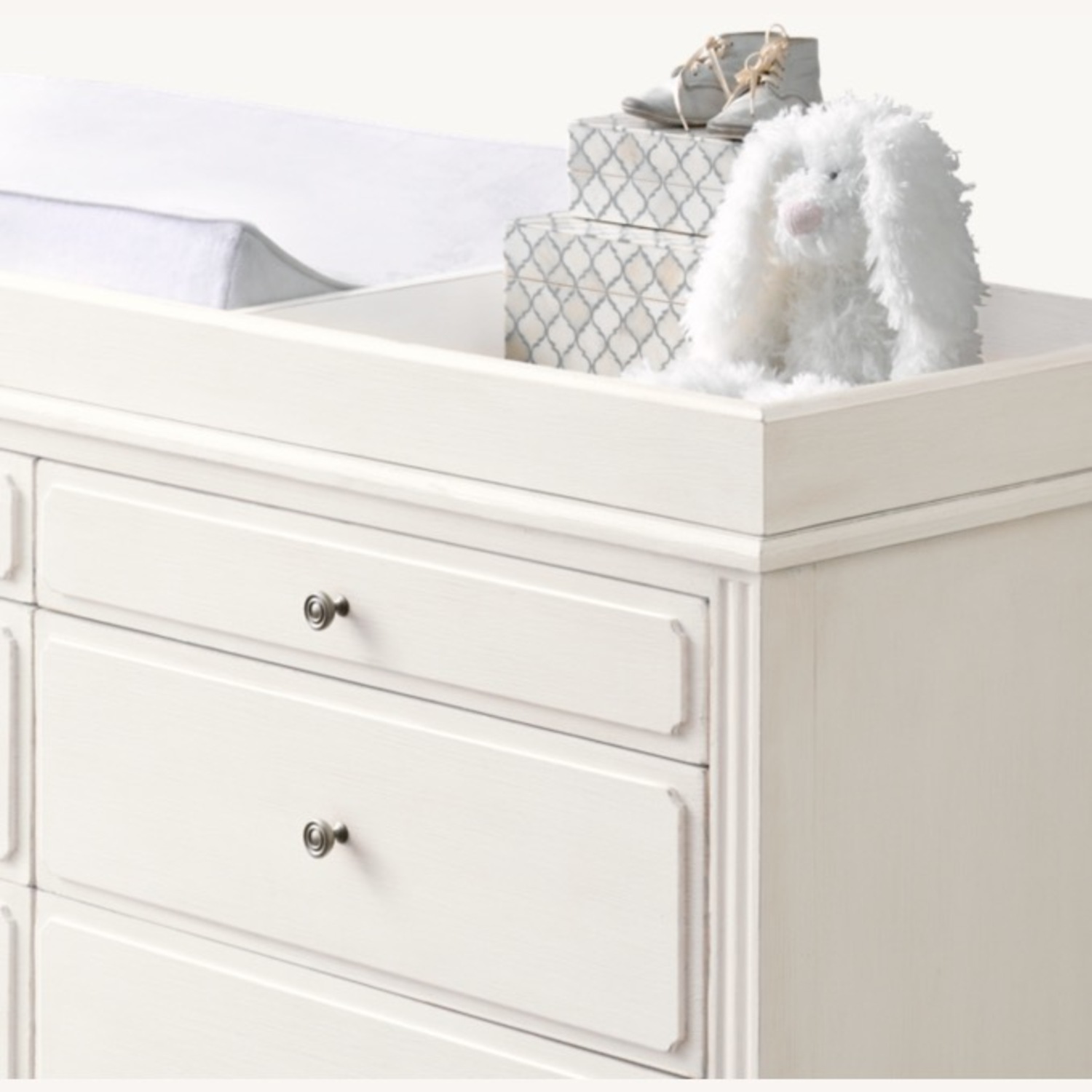 Restoration Hardware Baby & Child White Dresser with Matching Topper - image-4