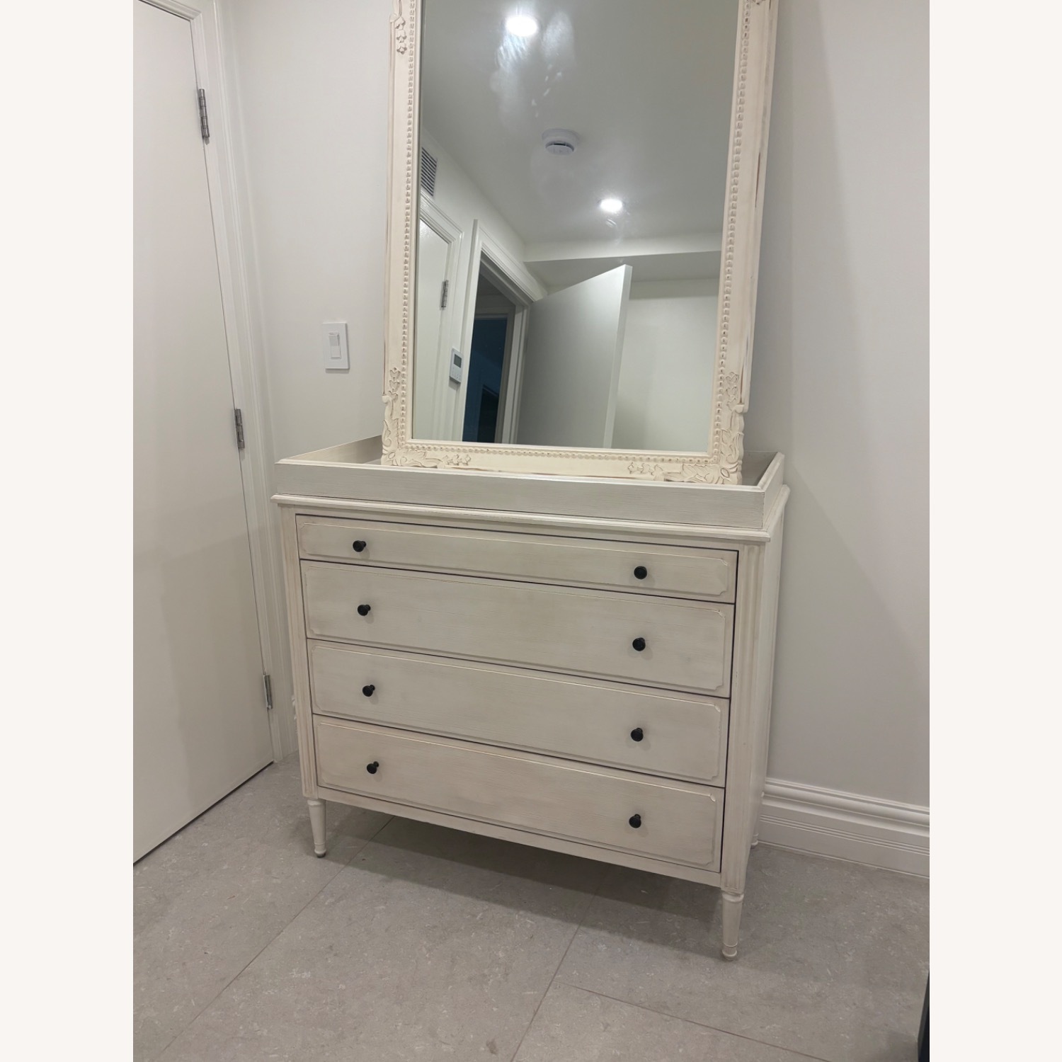 Restoration Hardware Baby & Child White Dresser with Matching Topper - image-2