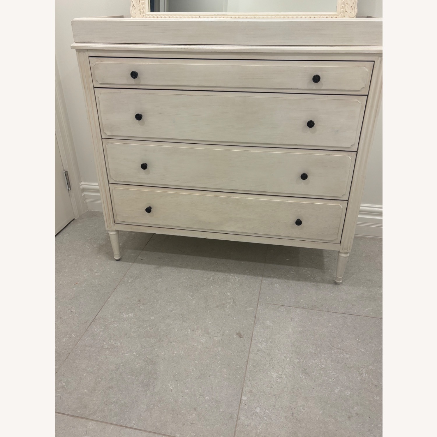 Restoration Hardware Baby & Child White Dresser with Matching Topper - image-1