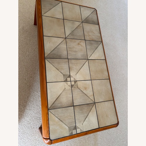 Used Solid Teak Table With Tiled Top for sale on AptDeco