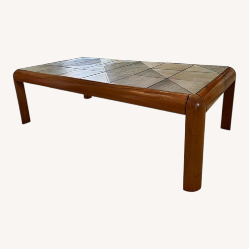 Used Solid Teak Table With Tiled Top for sale on AptDeco