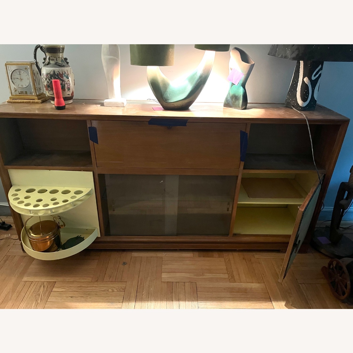 Solid Wood Art Deco Cocktail Console - image-1