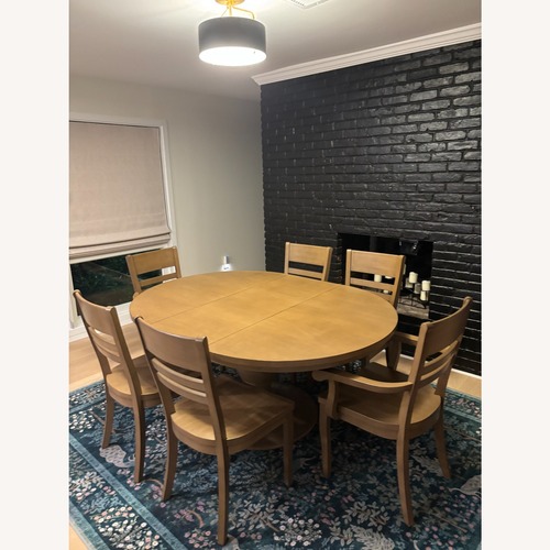 Used Grandin Road Light Brown Wood Dining Set for sale on AptDeco
