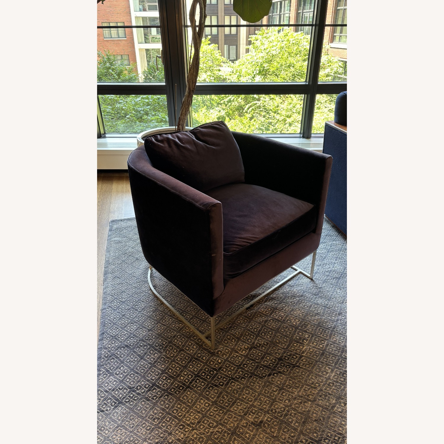 Bernhardt Purple Velvet Accent Chair - image-2