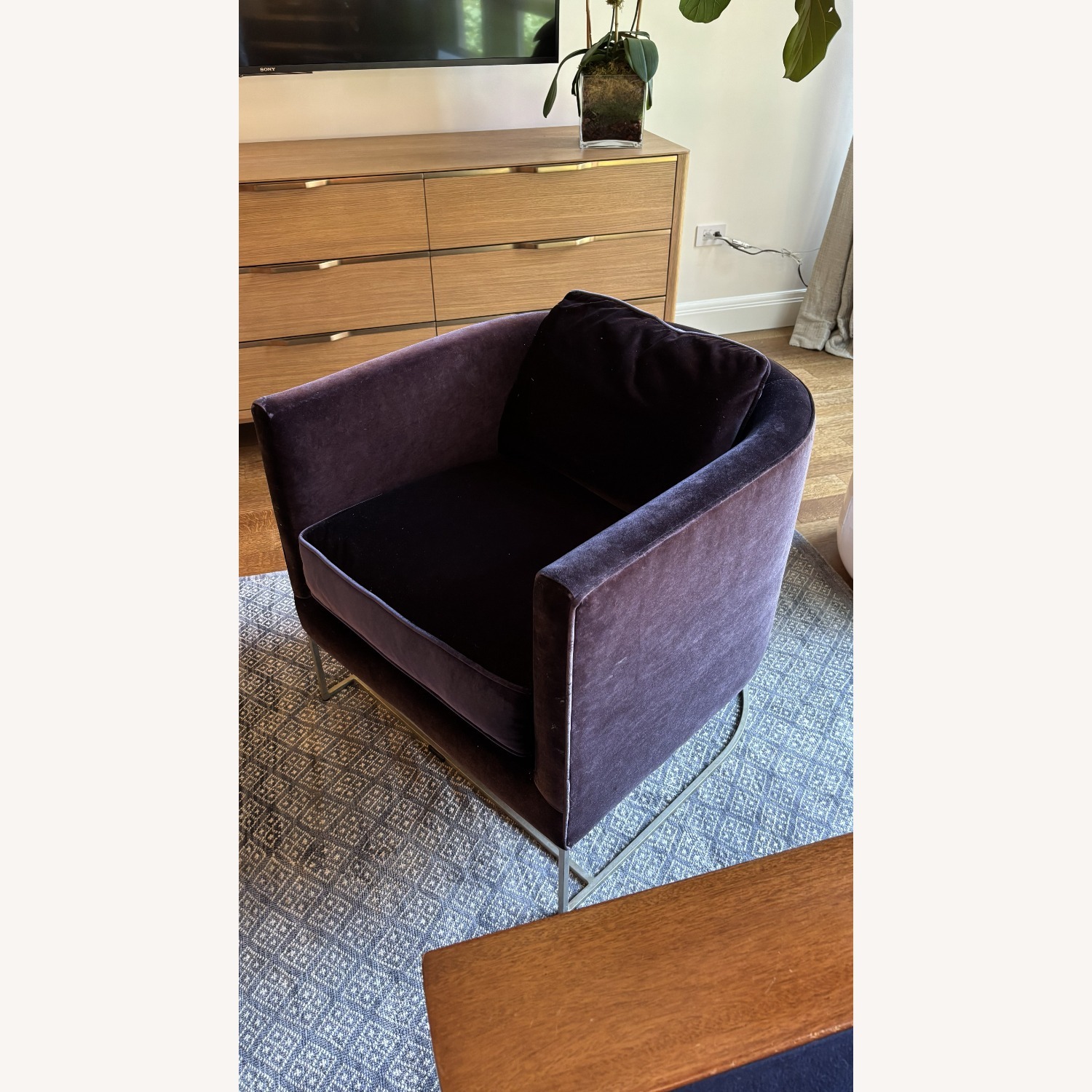 Bernhardt Purple Velvet Accent Chair - image-1