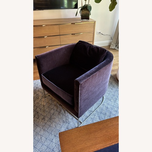 Used Bernhardt Purple Velvet Accent Chair for sale on AptDeco