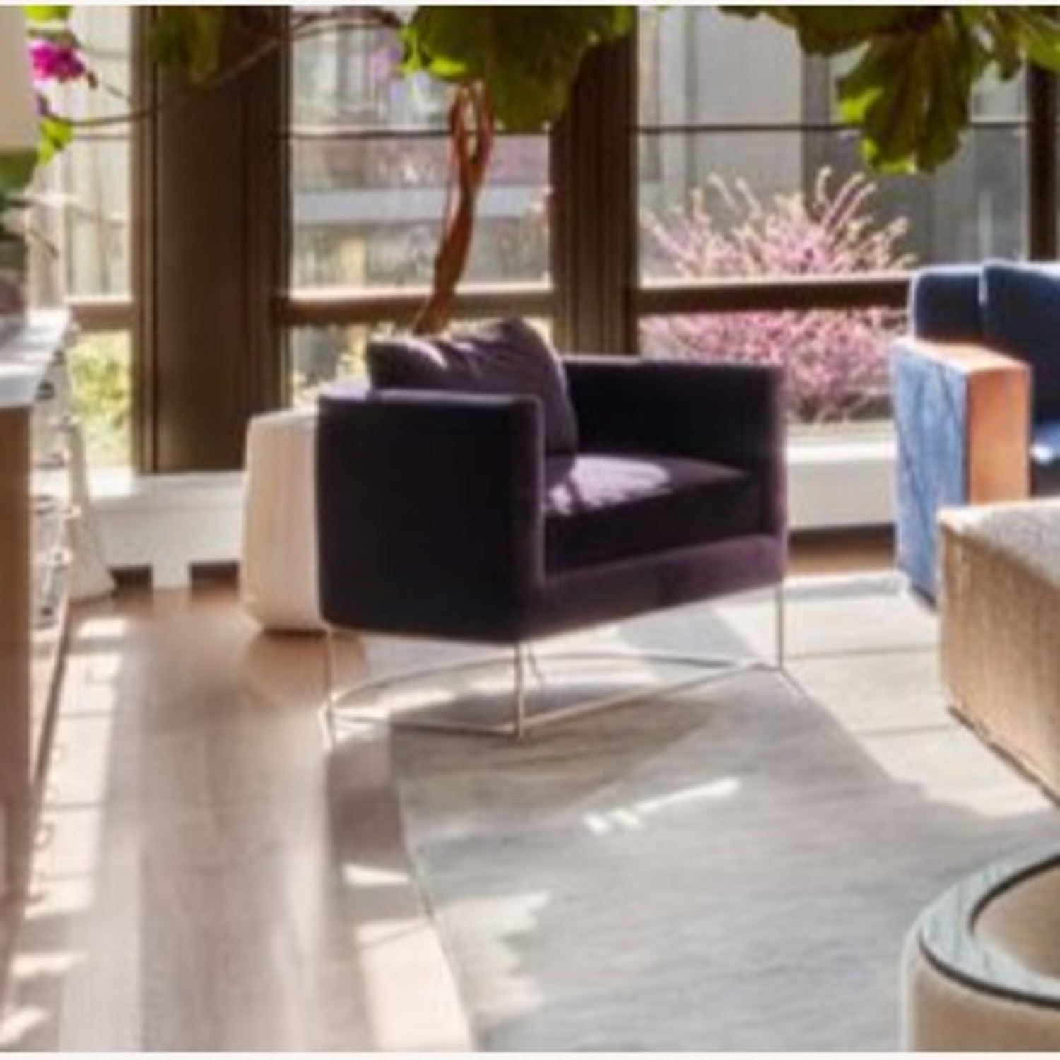 Bernhardt Purple Velvet Accent Chair - image-3