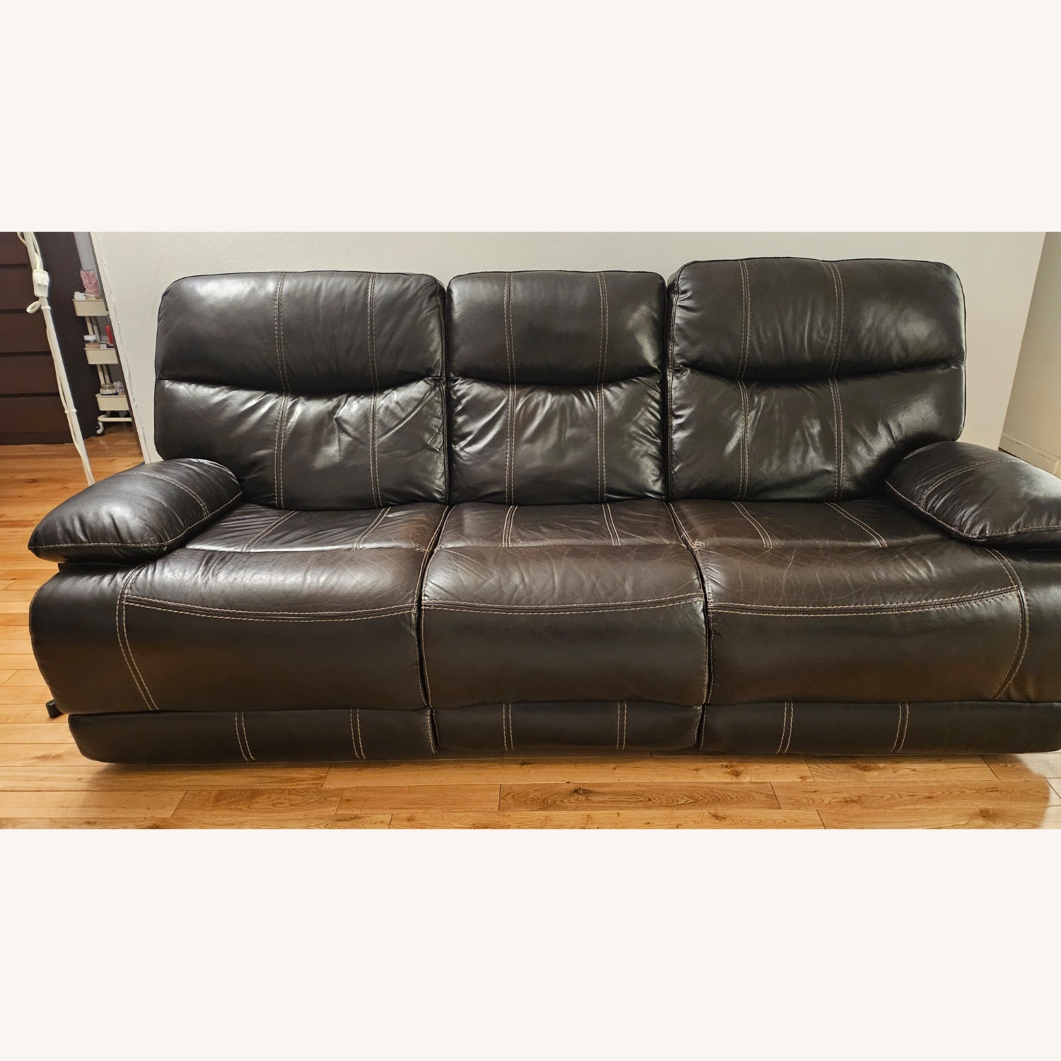 Armen Living Dark Brown Leather 3+ Seater Sofa - image-1