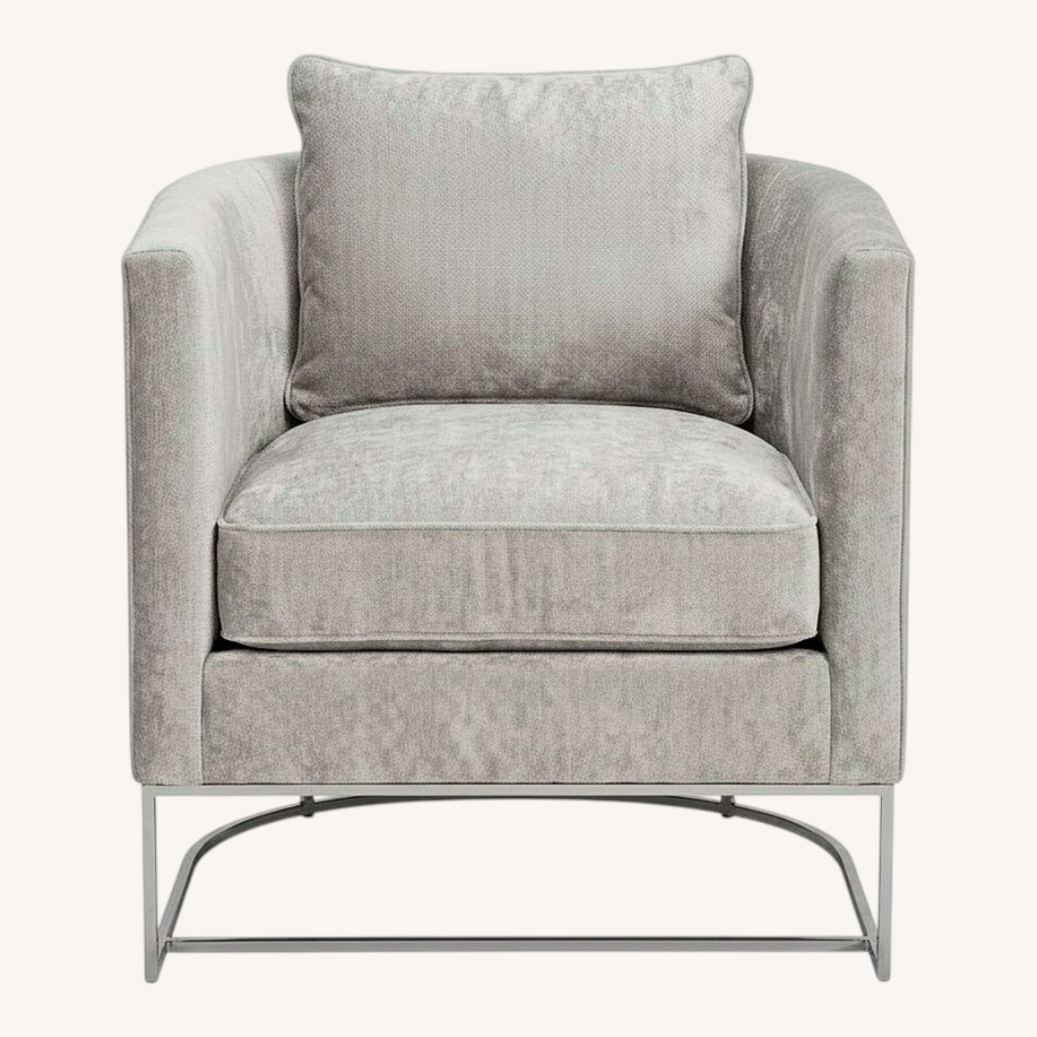 Bernhardt Light Gray Velvet Accent Chair - image-0